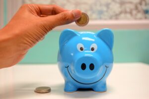 Picture of blue piggy bank