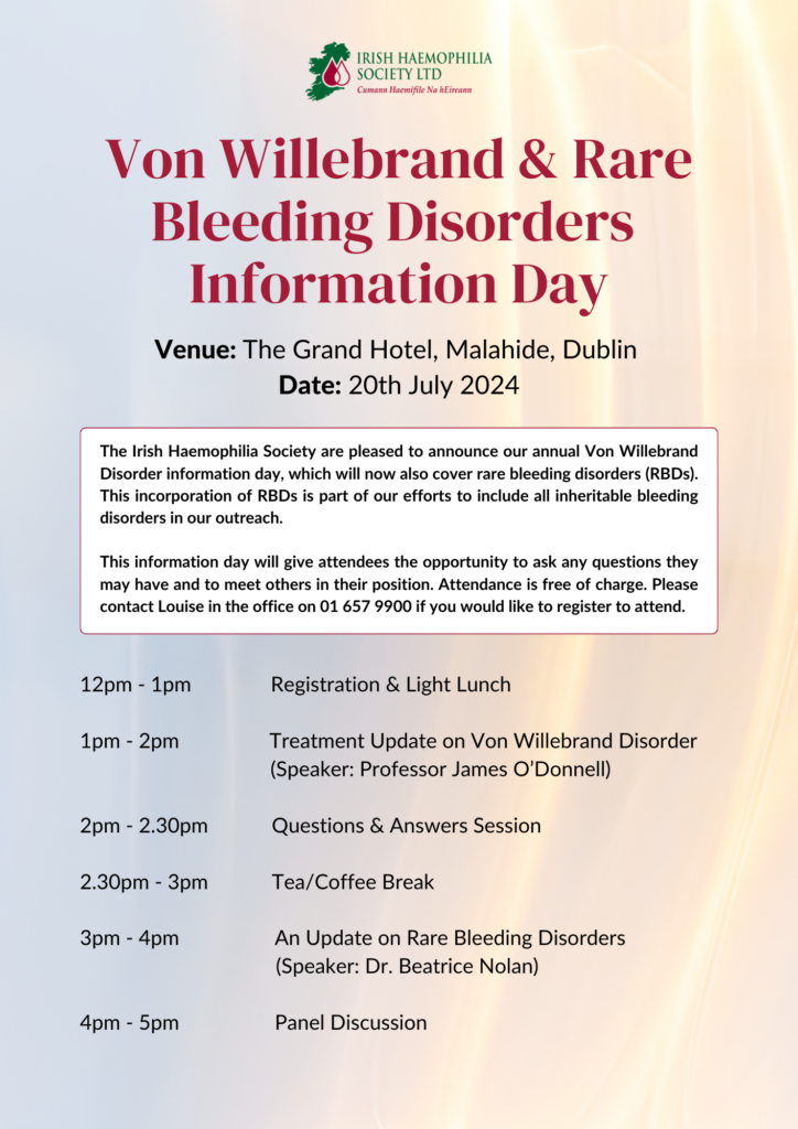 Programme for the VWD & RBD Information Day