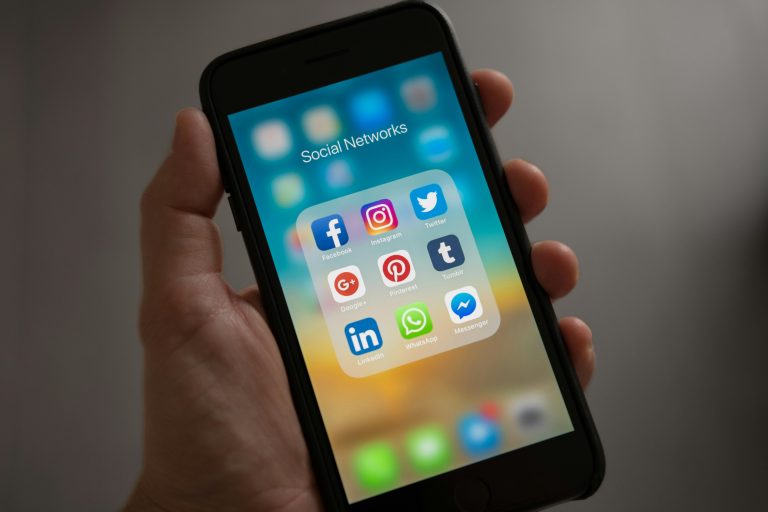 Picture of phone with various apps
