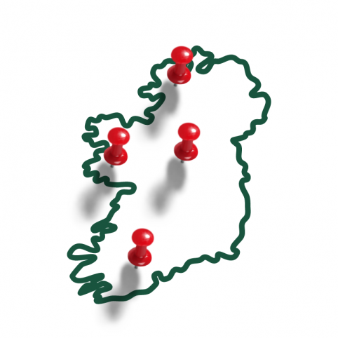 Image of the map of Ireland for regional visits