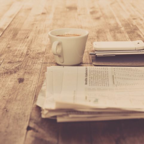 Photo of newspaper on table