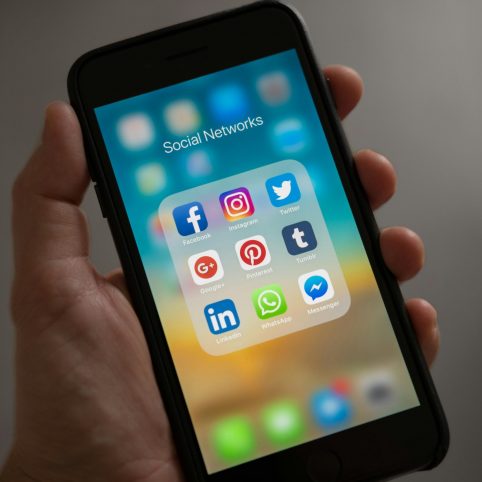 Picture of phone with various apps